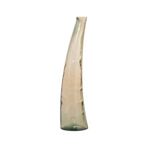 Jarrón vidrio reciclado curvado 80cm marrón claro