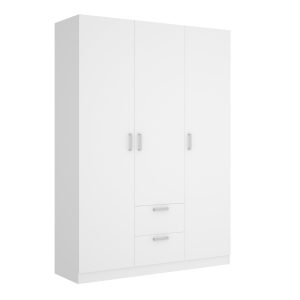 Armario ropero 3 puertas abatibles + 2 cajones Ancho 150 cm