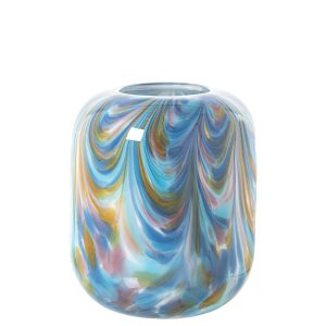 Jarrón cristal blanco/azul o celeste