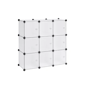 Estantería Modular Cubos Plástico con Puertas para Zapatillas Ropa Libros