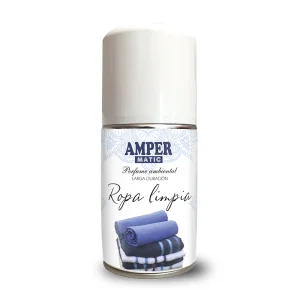 Ambientador aerosol, recambio difusor automático y manual. ROPA LIMPIA. Suave y fresco aroma. AMPER ROPA LIMPIA (250ml)