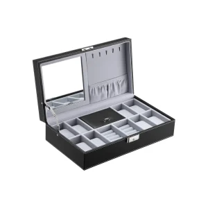 Caja De Reloj Con Cerradura Negra