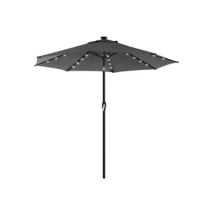 Parasol de Jardín con Luces LED Sombrilla Protección UPF50+ Inclinable
