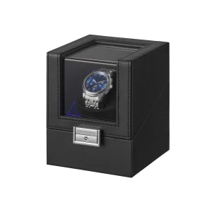 Caja enrolladora automática para relojes con luz LED y bloqueo