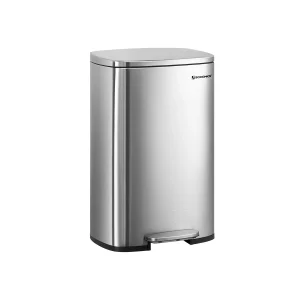Cubo de Basura Basurero para Cocina Cierre Suave Pedal Acero Cubeta Interior