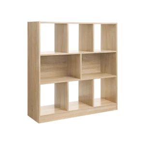 Librería de Madera con Cubos y Estantes