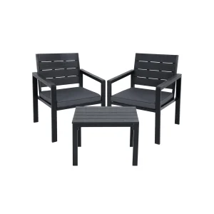 Muebles de Jardín con Sillas Mesa Auxiliar Cojines con Fundas Extraíbles