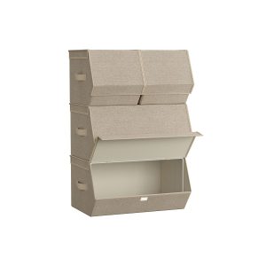 Cajas de Almacenamiento con Tapas Apilables con Cierres Magnéticos Tela Marco de Metal