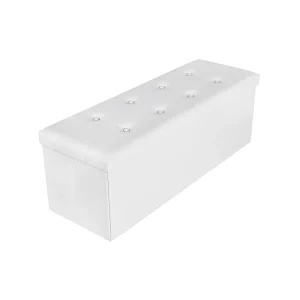 Taburete de Almacenamiento Grande de Color Blanco