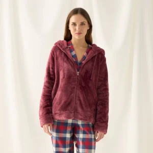 Chaqueta polar con capucha efecto pelo Este
