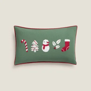 Funda de cojín con bordados navideños Navimu