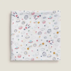 Muselina de algodón con estampado de planetas Planetis